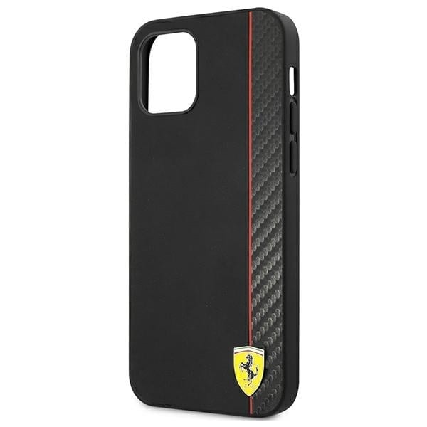 FERRARI ON TRACK CARBON STRIPE ETUI TIL IPHONE 12 MINI - SORT