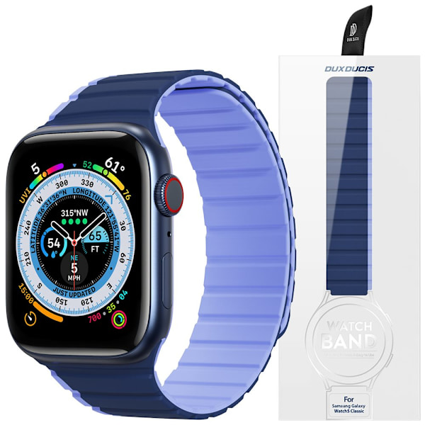 Magnetisk Apple Watch Ultra, SE, 8, 7, 6, 5, 4, 3, 2, 1 (49, 45, 44, 42 mm) Dux Ducis-bånd (LD-versjon) - blå