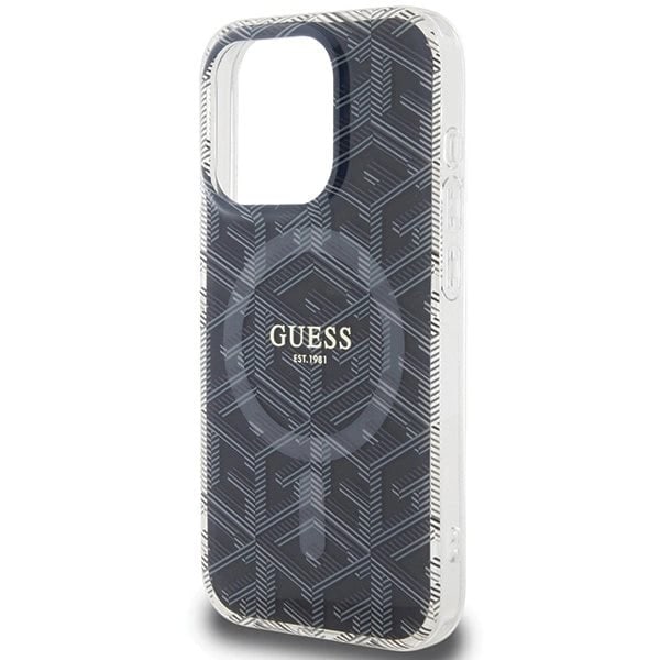 Guess IML GCube MagSafe-deksel til iPhone 15 Pro - svart