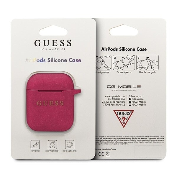 Gissa GUACCSILGLFU AirPods 1/2 fodral fuchsia/fuchsia silikonglitter
