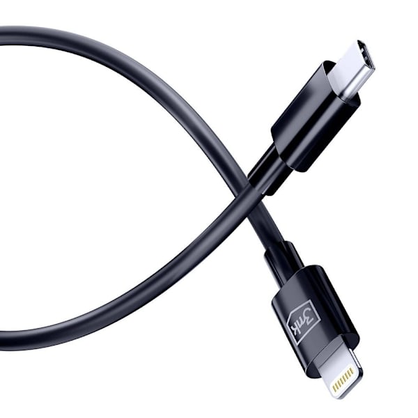 3mk Hyperkabel USB-C / Lightning 20W 1,2m - svart