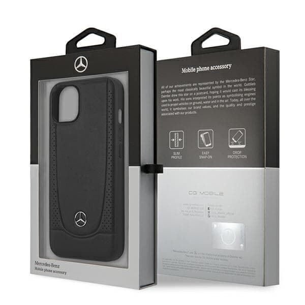 MERCEDES LÆDER URBAN COVER TIL IPHONE 14 PLUS - SORT