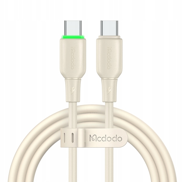 MCDODO USB-C SNABBLADDNINGSKABEL FÖR SAMSUNG APPLE USB TYP C 65W 1M LED BEIGE