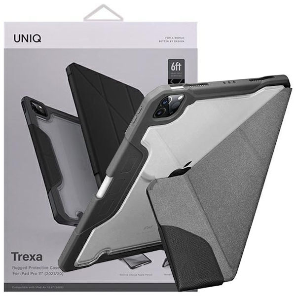 UNIQ Trexa iPad Pro 11 2021/2020 antimikrobielt deksel svart/svart