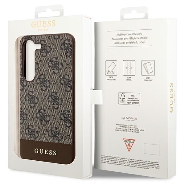 Guess GUHCS23MG4GLBR S23+ S916 veske - Brun 4G Stripe Collection