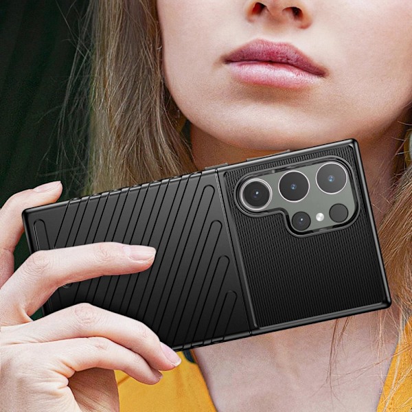 THUNDER CASE PANSRET ETUI TIL SAMSUNG GALAXY S24 ULTRA - SORT