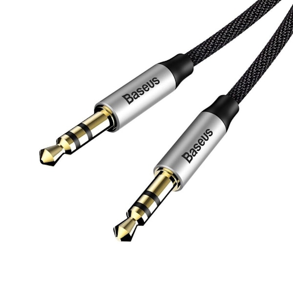 BASEUS M30 AUX KABEL 100cm SØLV/SORT
