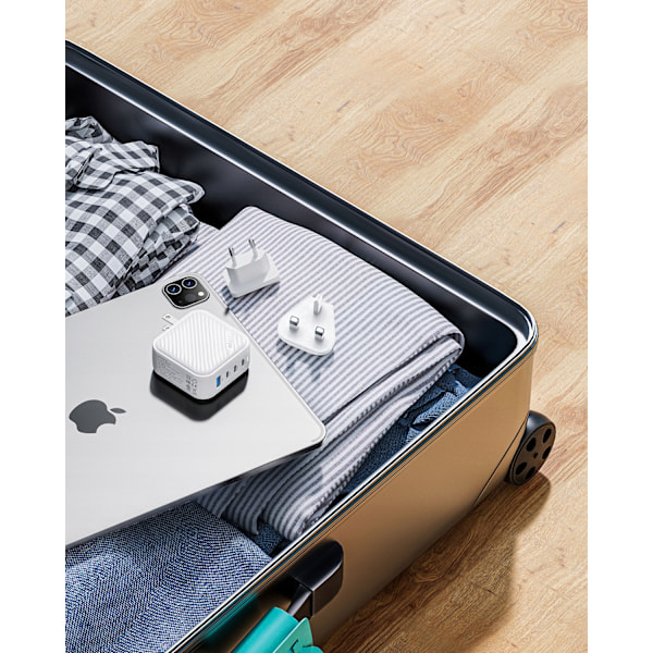 INNOSTYLE SUPER CUBE POWERFUL FAST CHARGER GAN TRAVEL EU US UK AU 4X USB USB-C 100W WHITE