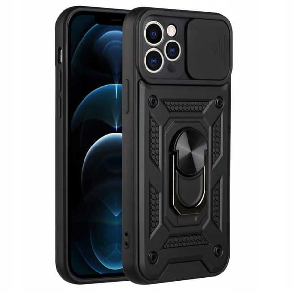 Spacecase Case Cover För Iphone 12 Pro Camring Svart