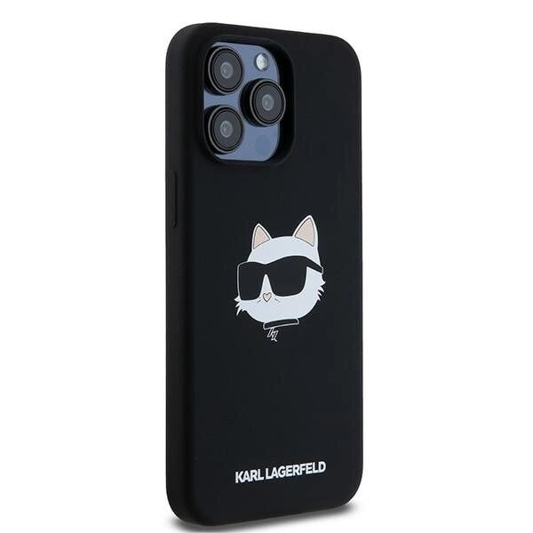 Karl Lagerfeld Silikon Choupette Head MagSafe-deksel til iPhone 15 Pro - Svart