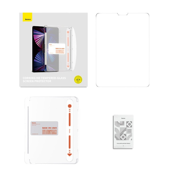 Baseus krystallherdet glass for iPad Pro 12.9 (2018/2020/2021/2022) + monteringssett - gjennomsiktig
