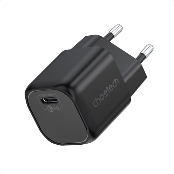 Choetech GaN USB Type C PD vegglader 30W svart (PD5007)