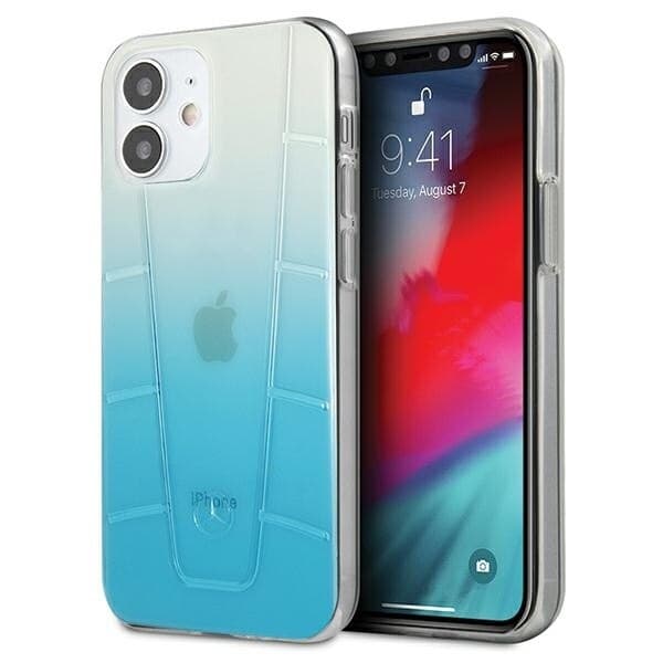 MERCEDES TRANSPARENT LINE ETUI TIL IPHONE 12 MINI - BLÅ