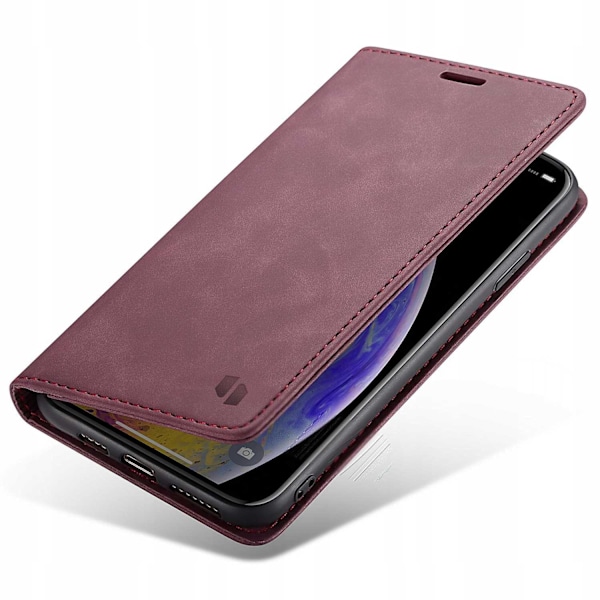 Spacecase Fodral Plånbok För Iphone Xs Max Rött Läder