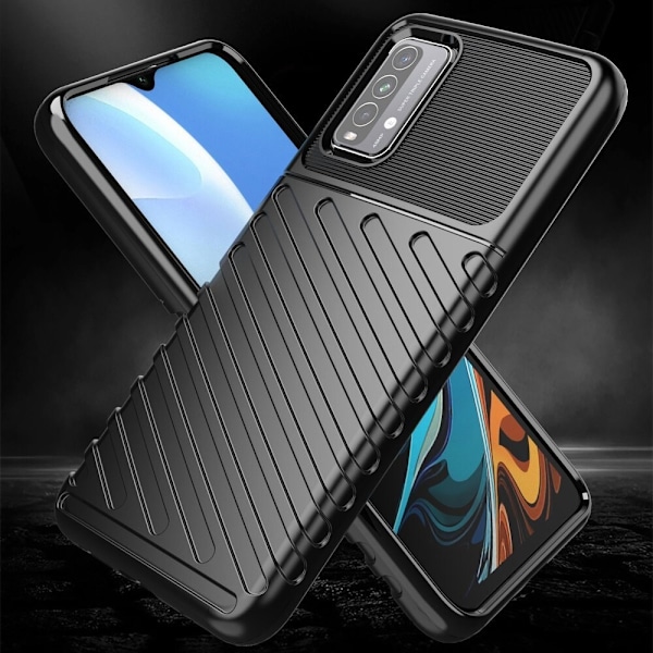 Thunder Case fleksibelt pansret beskyttelsesdeksel for Xiaomi Poco M3 / Xiaomi Redmi 9T svart