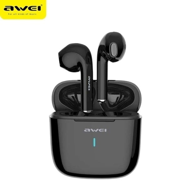 AWEI Bluetooth 5.0 T26 TWS hörlurar + dockningsstation svart/svart