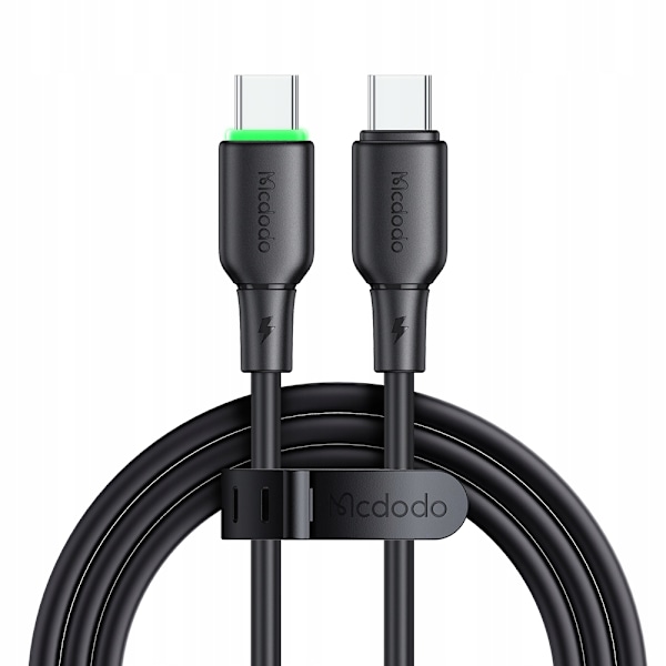 MCDODO USB-C SNABBLADDNINGSKABEL FÖR SAMSUNG APPLE USB TYP C 65W 1M LED SVART