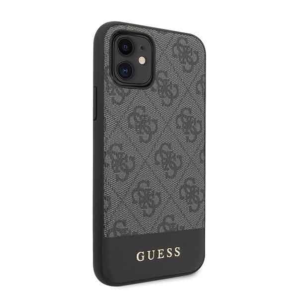 Guess GUHCN61G4GLGR iPhone 11 6.1" / Xr grått/grå hårt fodral 4G Stripe Collection