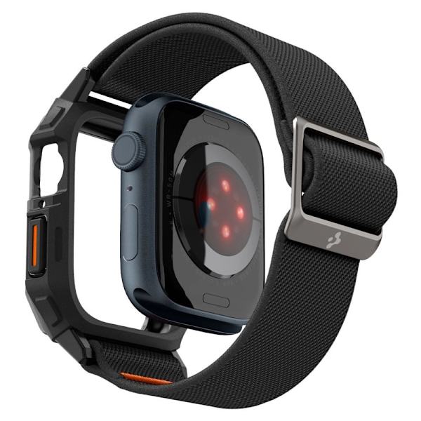 Spigen Lite Fit Pro-deksel med stropp for Apple Watch 4/5/6/7/8/9/SE (44/45 mm) - Matt svart