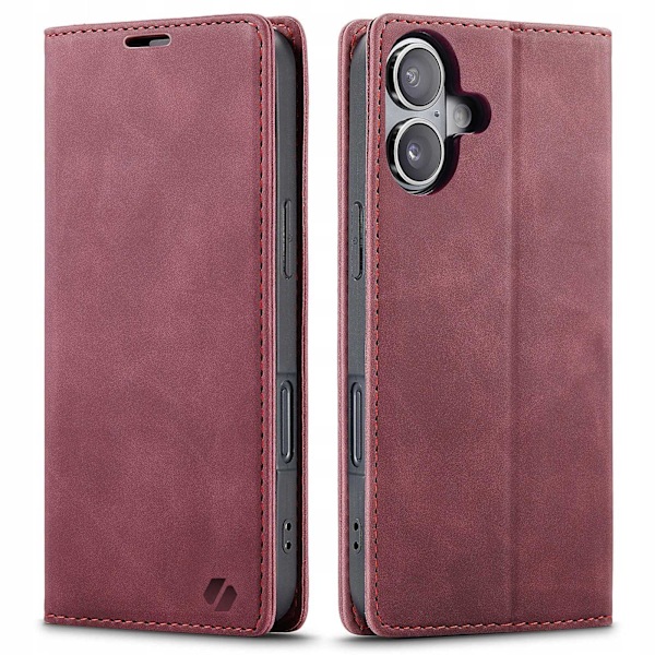 Spacecase Fodral Plånbok För Iphone 16 Plus Röd