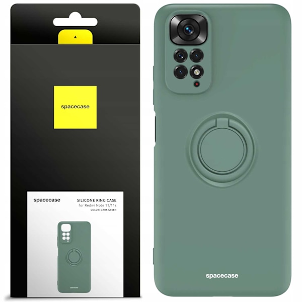 Spacecase Silikonecase Ring För Xiaomi Redmi Note 11 11S Green