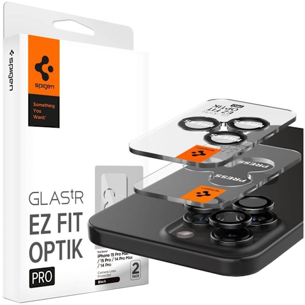SPIGEN GLAS.TR EZ FIT OPTIK PRO KAMERACOVER TIL IPHONE 15 PRO / 15 PRO MAX - 2 STK.