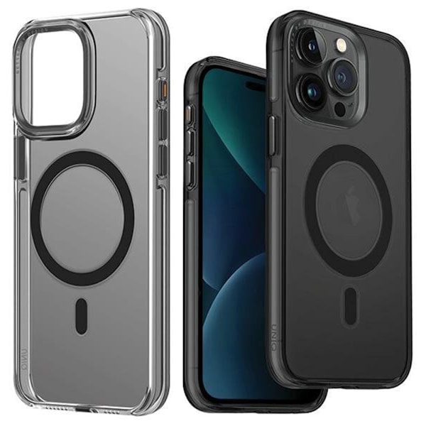 UNIQ Calio iPhone 15 Pro 6.1 deksel Magclick Lader grå/røykgrå