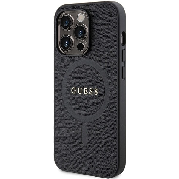 Guess GUHMP14XPSAHMCK-deksel til iPhone 14 Pro Max 6.7 - Svart Saffiano MagSafe