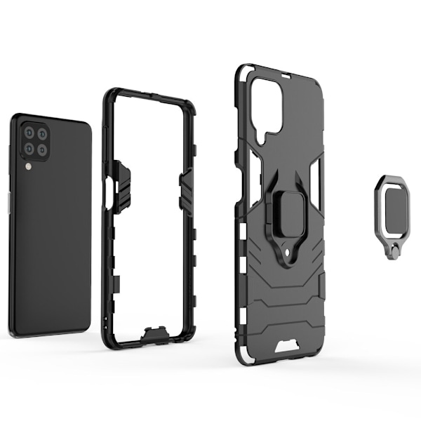 Ring Armor Armored Hybrid Deksel + Magnetisk Holder for Samsung Galaxy A22 4G Svart