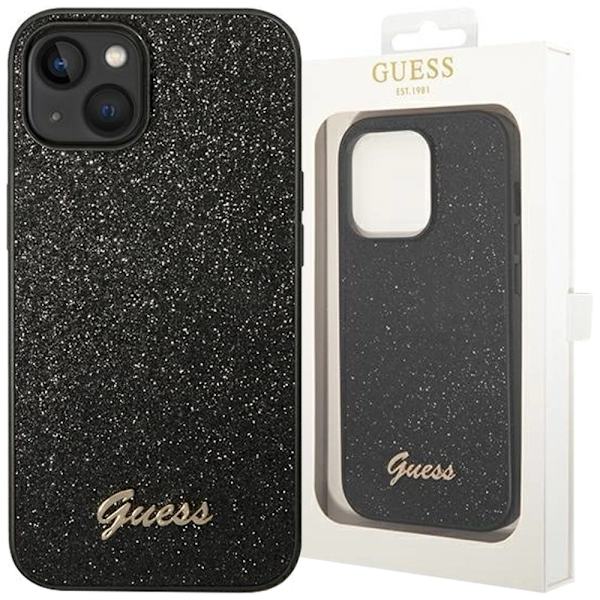 Guess GUHCP14MHGGSHK deksel til iPhone 14 Plus - svart Glitter Script