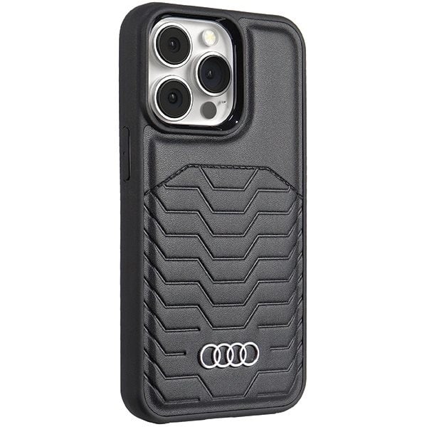 AUDI SYNTETISK LÆDER TASKE MED MAGSAFE TIL IPHONE 13 PRO MAX - SORT