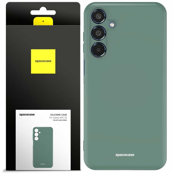 Spacecase Silikonfodral För Samsung Galaxy M35 5G Mörkgrön