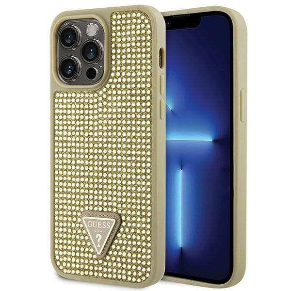 Guess GUHCP14XHDGTPD-deksel til iPhone 14 Pro Max 6.7 - Gull Rhinestone Triangle
