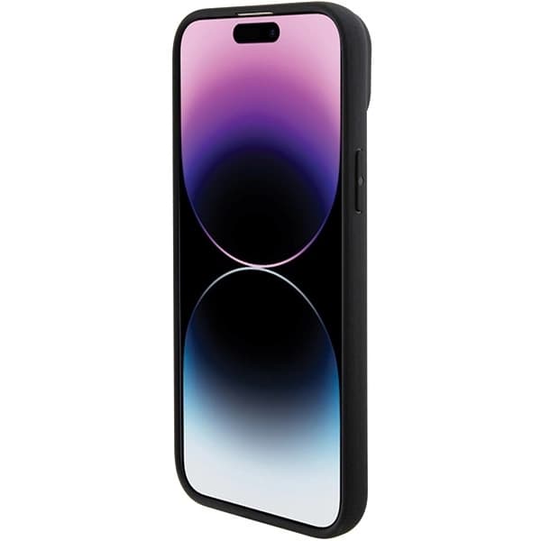 BMW LÆDER HOT STAMP ETUI TIL IPHONE 15 - SORT