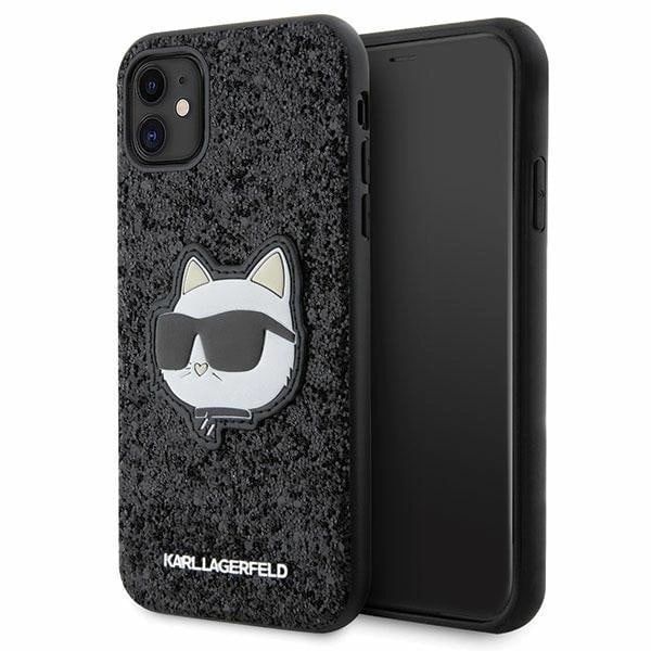 KARL LAGERFELD GLITTER CHOUPETTE PATCH COVER TIL IPHONE 11 / XR - SORT