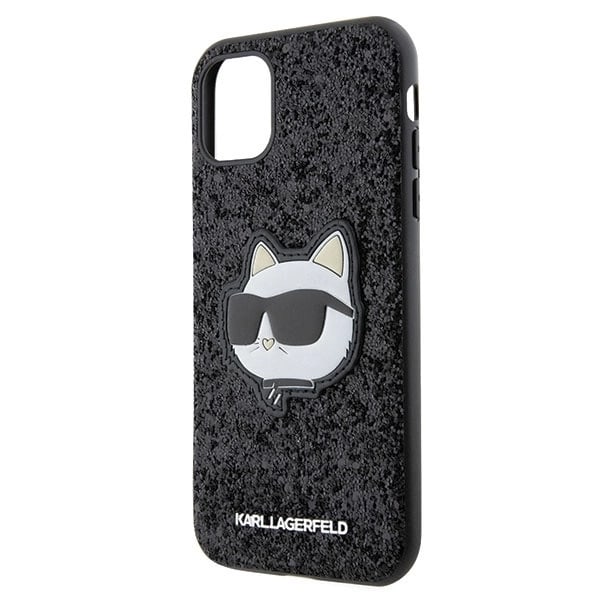 KARL LAGERFELD GLITTER CHOUPETTE PATCH COVER TIL IPHONE 11 / XR - SORT