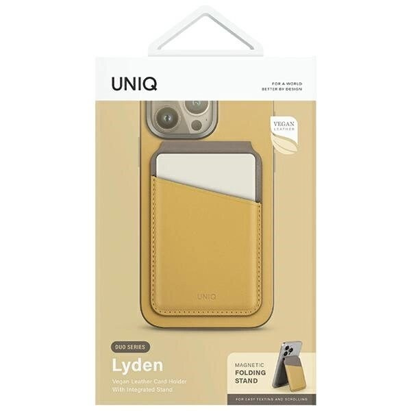 UNIQ Lyden DS magnetisk RFID lommebok med telefonholder - gul-grå