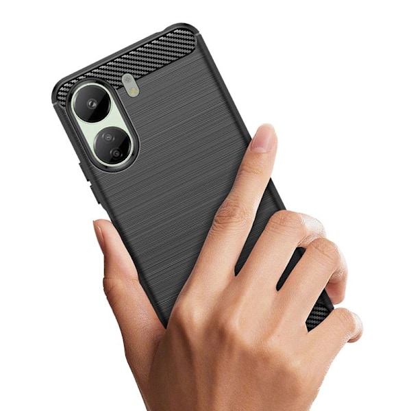 CARBON CASE TIL XIAOMI REDMI 13C FLEXIBLE SILICONE CARBON COVER - SORT