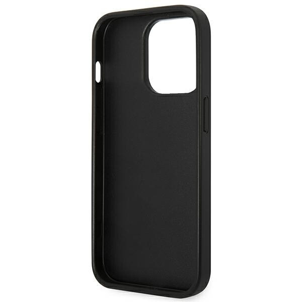 KARL LAGERFELD SAFFIANO KARL'S HEAD PATCH COVER TIL IPHONE 14 PRO - SORT