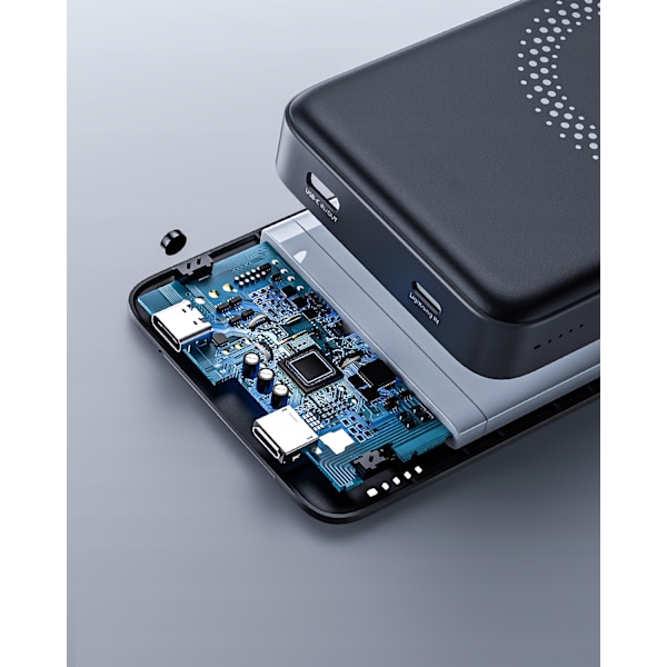 INNOSTYLE POWERMAG 2IN1 SNABB INDUKTION POWERBANK FÖR MAGSAFE 10000MAH STATIV SVART