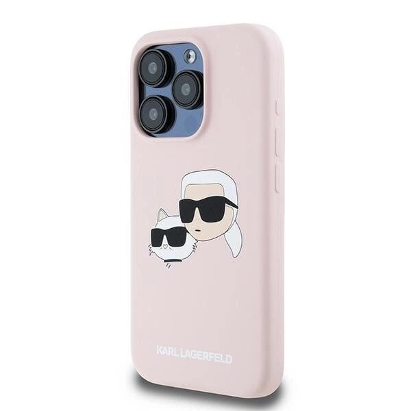 Karl Lagerfeld Silikon Karl&Choupette MagSafe-deksel til iPhone 15 Pro - rosa