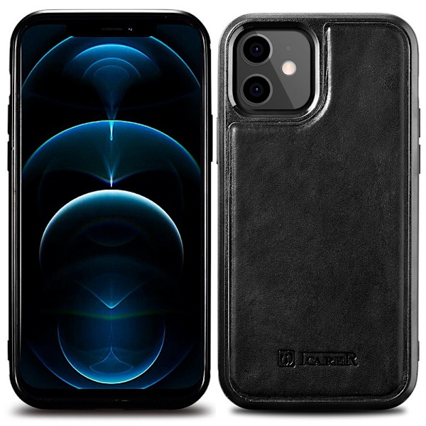 ICARER CASE CASE LÆDERCOVER TIL IPHONE 12 MINI SORT