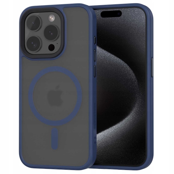 Spacecase Hybrid-Fodral För Magsafe För Iphone 15 Pro Mörkblåt Skal