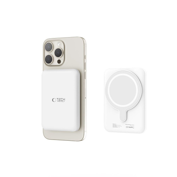 TECH-PROTECT PB10 LIFEMAG MAGSAFE POWER BANK 5000MAH HVIT