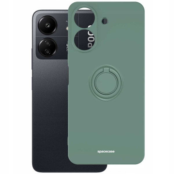 Spacecase Silikon Ringfodral För Xiaomi Redmi 13C 4G / Poco C65 Mörkgrön