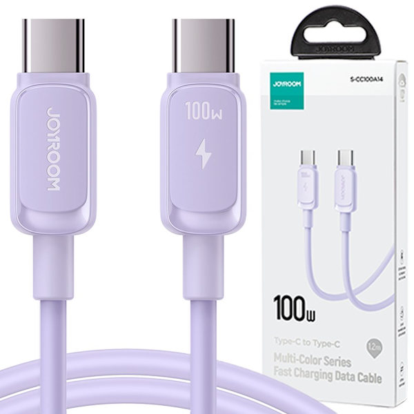 USB C til USB C-kabel 100 W 1,2 m Joyroom S-CC100A14 - lilla