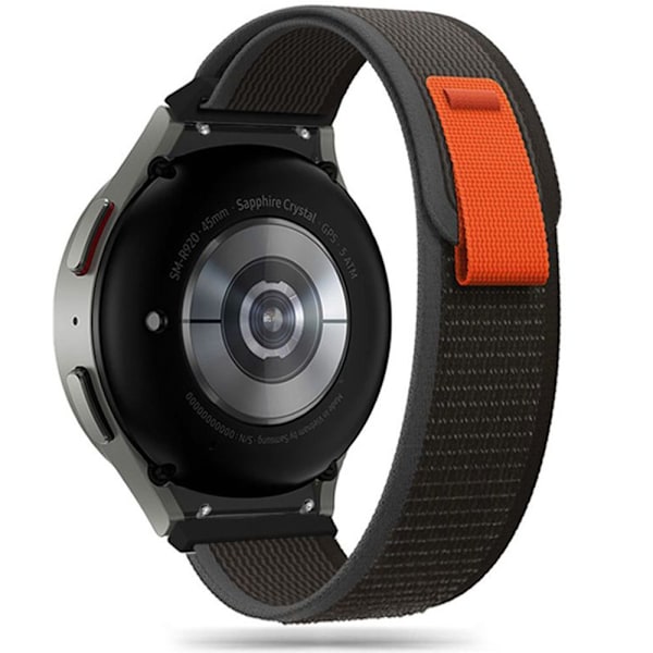 TEKNISK BESKYTTELSE NYLON SAMSUNG GALAXY WATCH 4 / 5 / 5 PRO / 6 / 7 / FE SVART/ORANGE