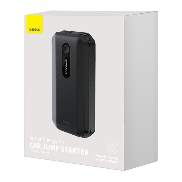 Baseus powerbank Power Starter Jump Starter booster 10000mAh 12V (1000A / 500A) + krokodillekabler svarte (CGNL020101)
