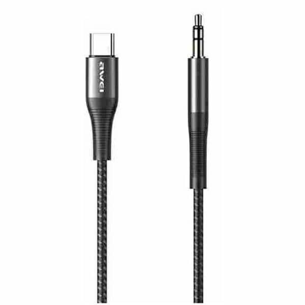 AWEI Adapter CL-116T USB-C/Jack 3.5 svart/svart