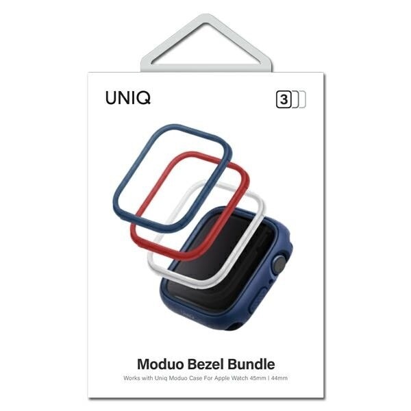 UNIQ-rammer Moduo 3-i-1 Apple Watch Series 4/5/6/7/8/SE 44/45 mm Blå-Rød-Hvit/ Blå-Rød-Hvit